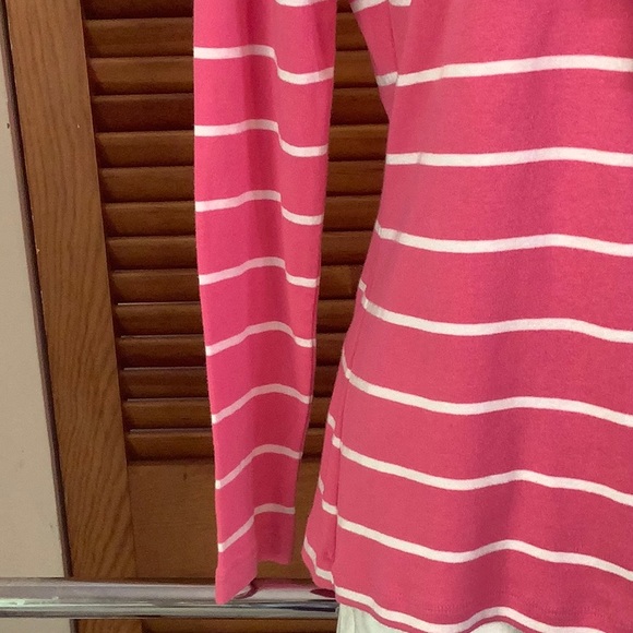 Brooks Brothers Pink Tee W/White Stripes & Ruffle - Picture 5 of 11